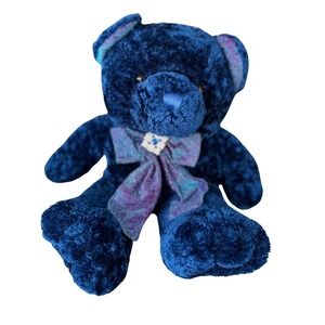 Dan Dee Collector's Choice Royal Blue Velour Teddy Bear Animal Plush Toy 24"